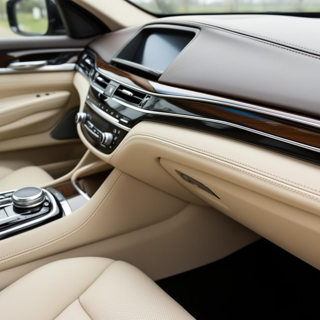 Pristine luxury car leather interior