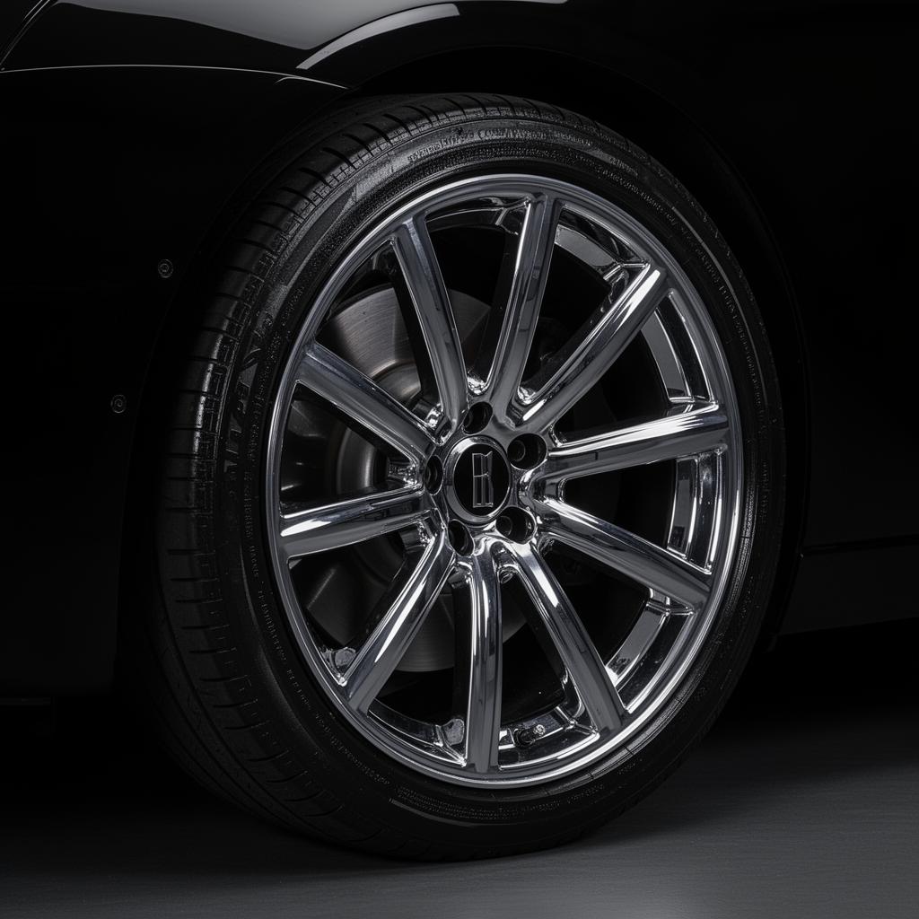 Pristine chrome wheel after detailing